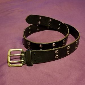 Fossil Black Leather Grommet Belt Small